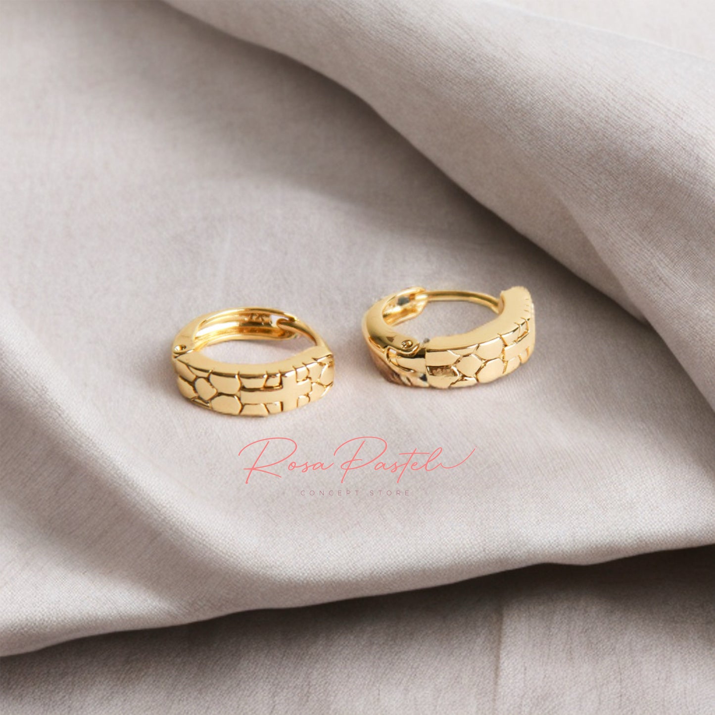 Aretes en baño de oro 18k