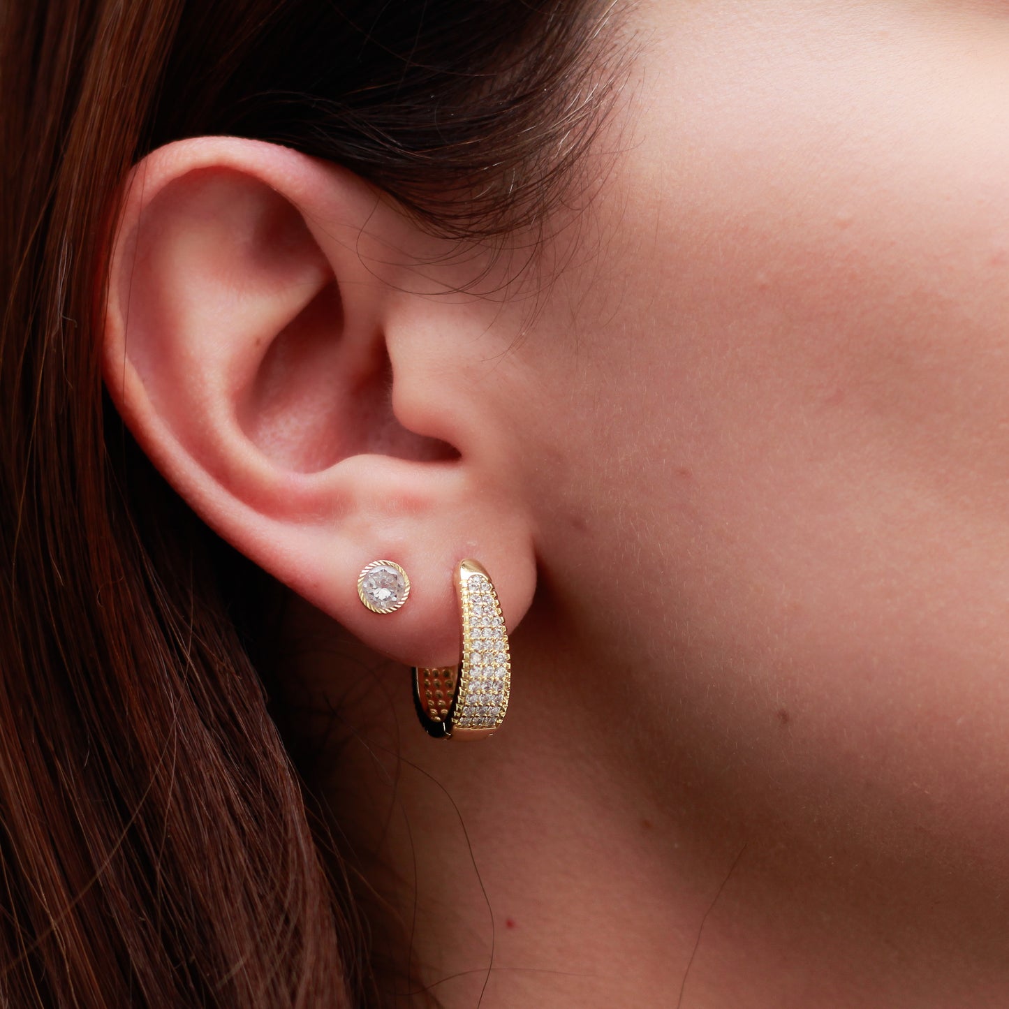 Aretes en baño de oro 18k