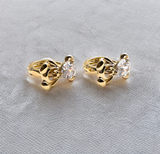 Arete en baño de oro 18 kilates