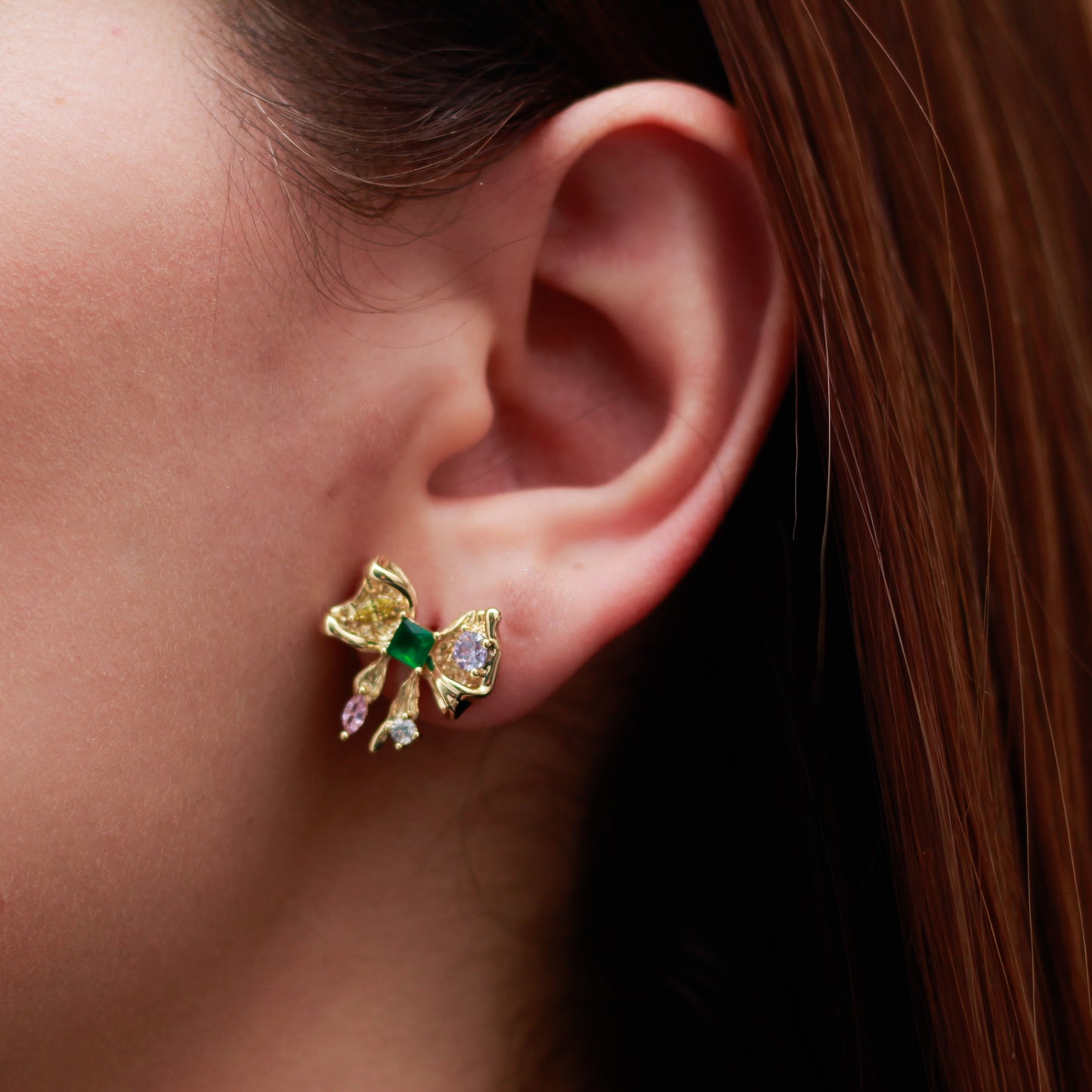 Aretes en baño de oro 18k