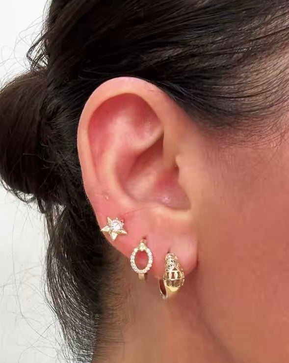 Aretes en baño de oro 18k