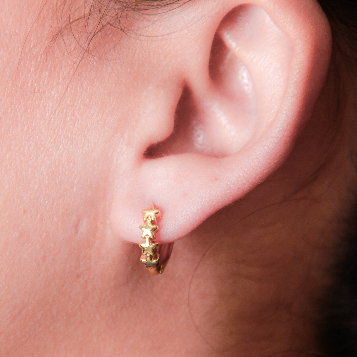Aretes en baño de oro 18k
