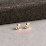 Aretes en baño de oro 18k