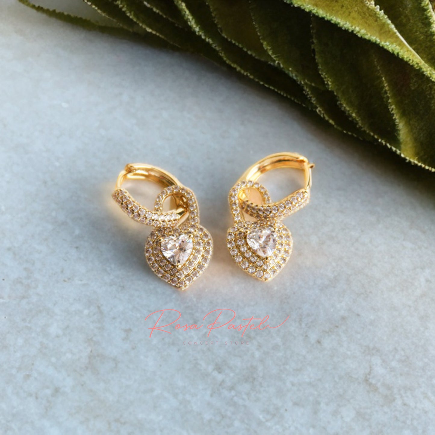 Aretes en baño de oro 18k