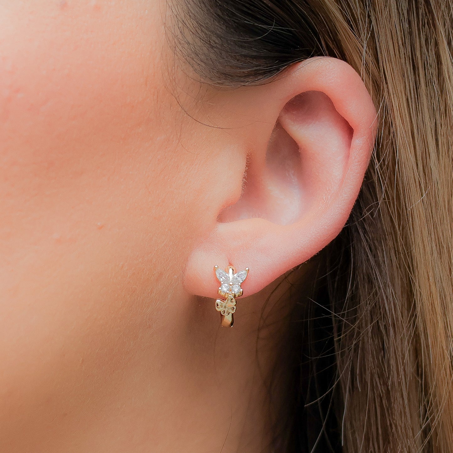 Aretes en baño de oro 18k