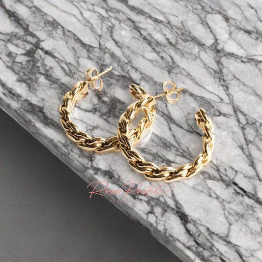 Aretes en baño de oro 18k