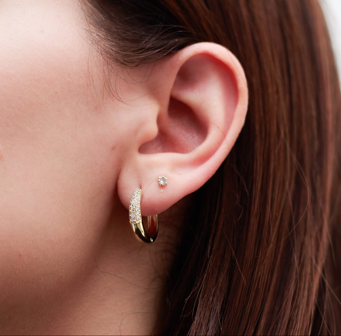 Arete en baño de oro 18k
