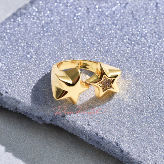 Anillo ajustable baño de oro