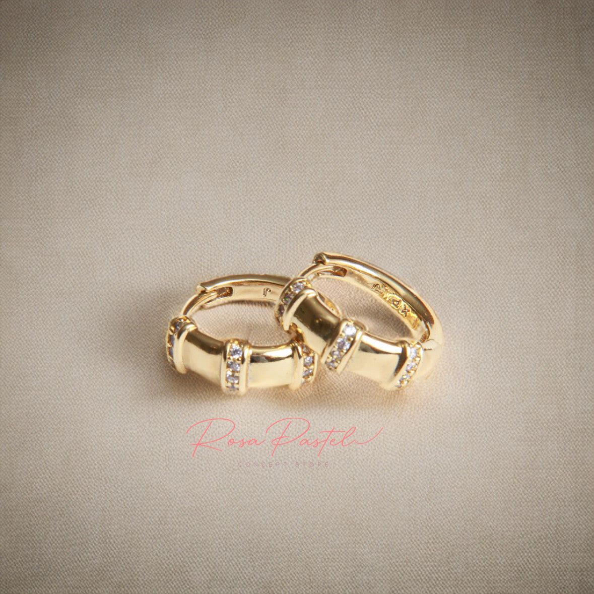 Aretes en baño de oro 18k
