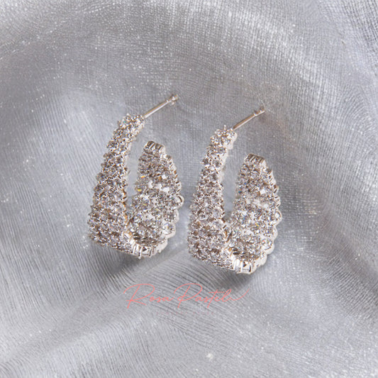 Aretes en baño de rodio