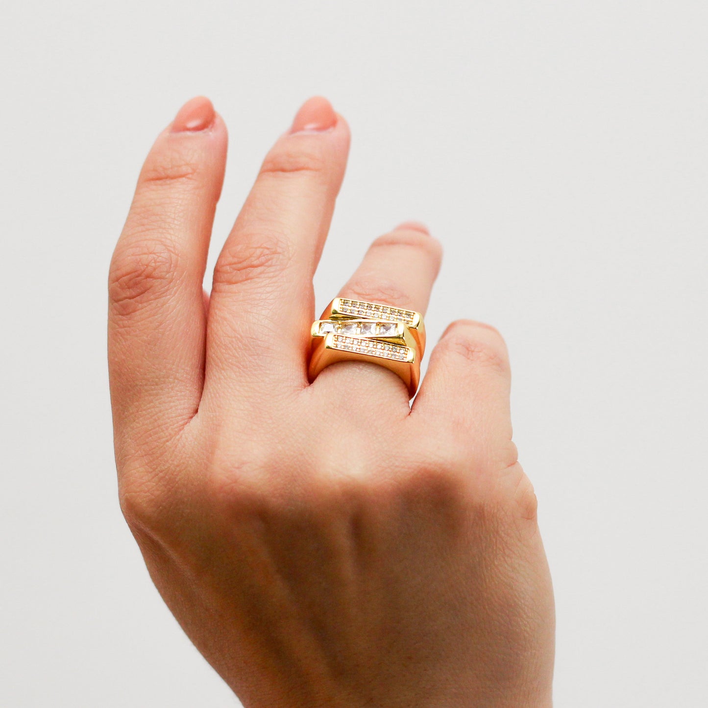 Anillo ajustable baño de oro