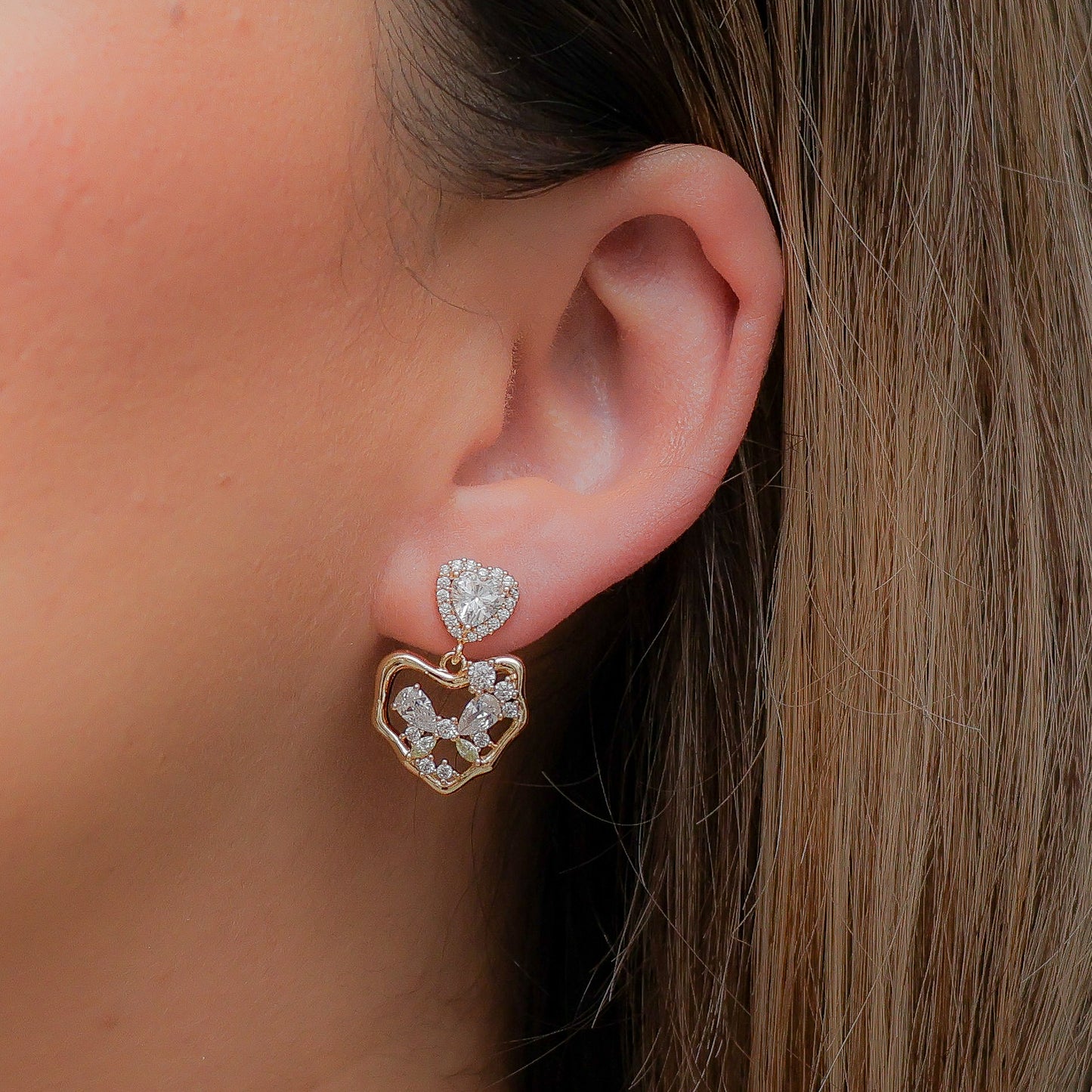 Aretes en baño de oro 18k