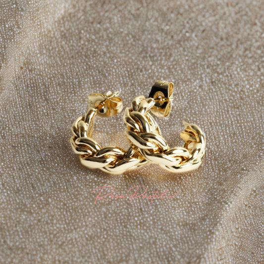 Aretes en baño de oro 18k