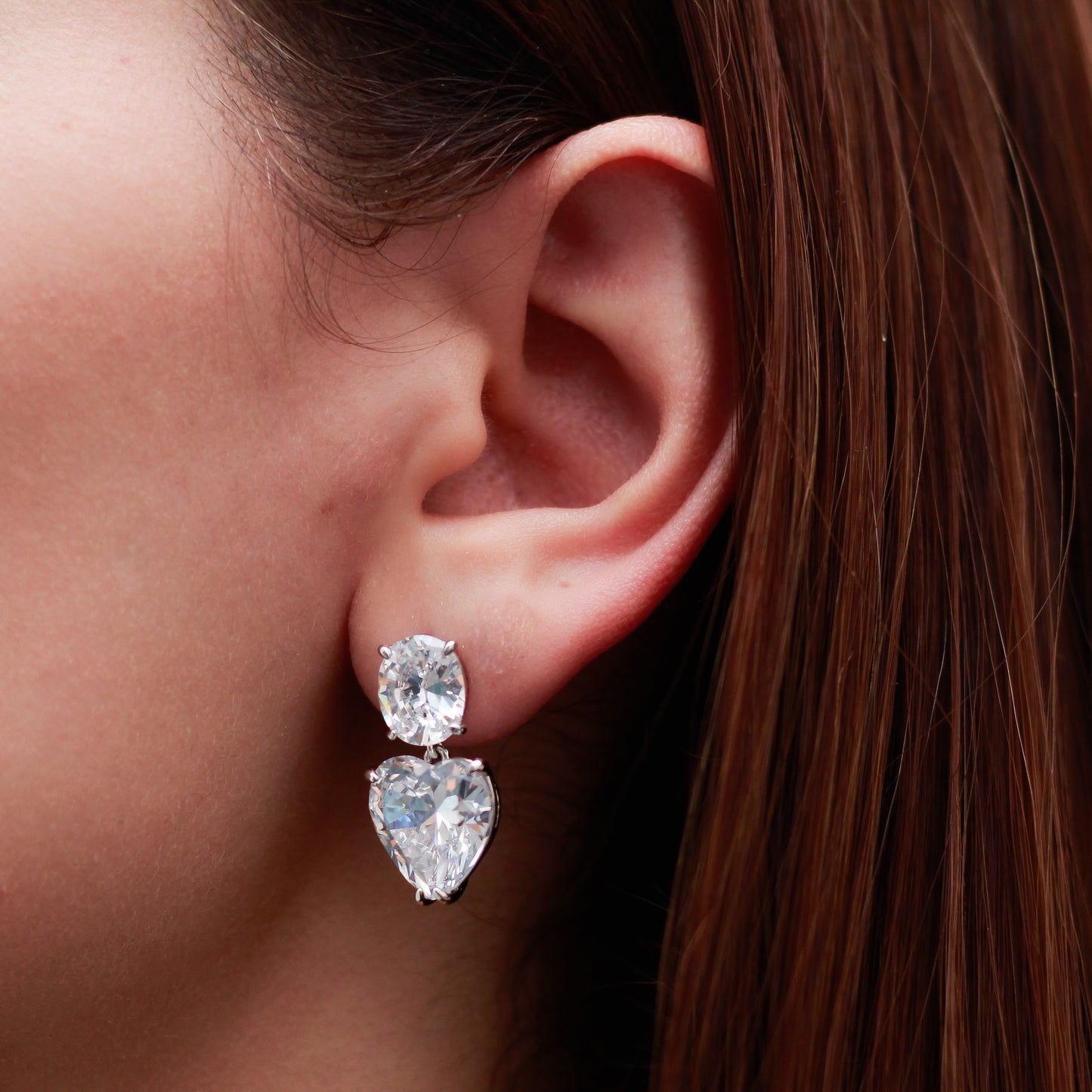 Aretes en baño de rodio