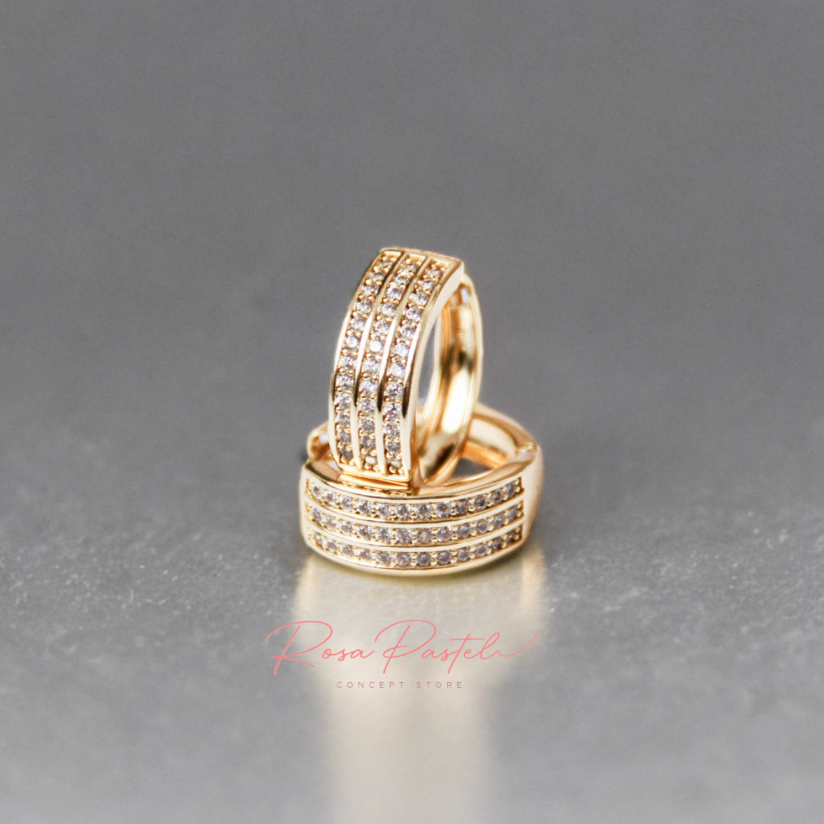 Arete en baño de oro 18k