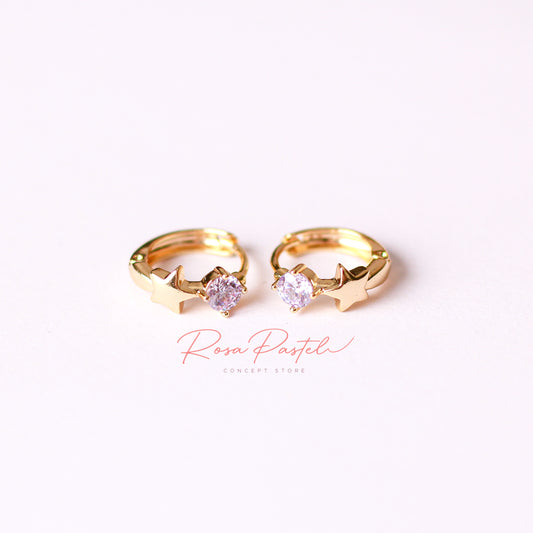Arete en baño de oro 18k