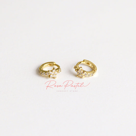 Aretes MINI en baño de oro 18k