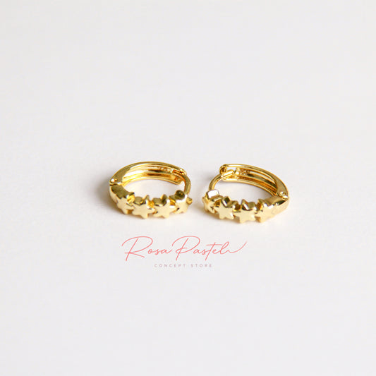 Aretes en baño de oro 18k