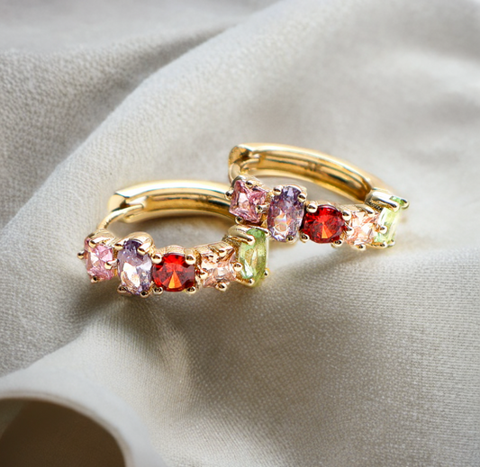 Arete en baño de oro 18 kilates