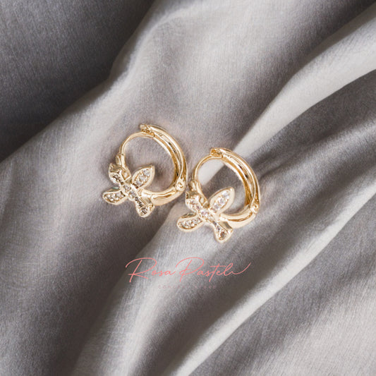 Aretes en baño de oro 18K