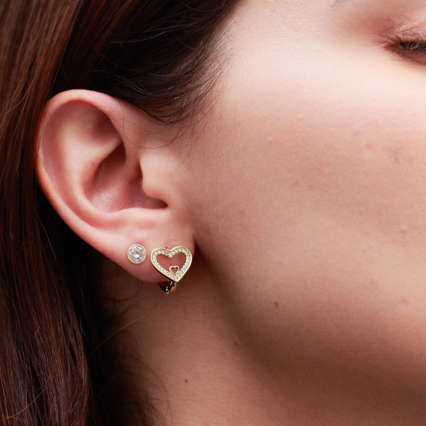 Arete en baño de oro 18K