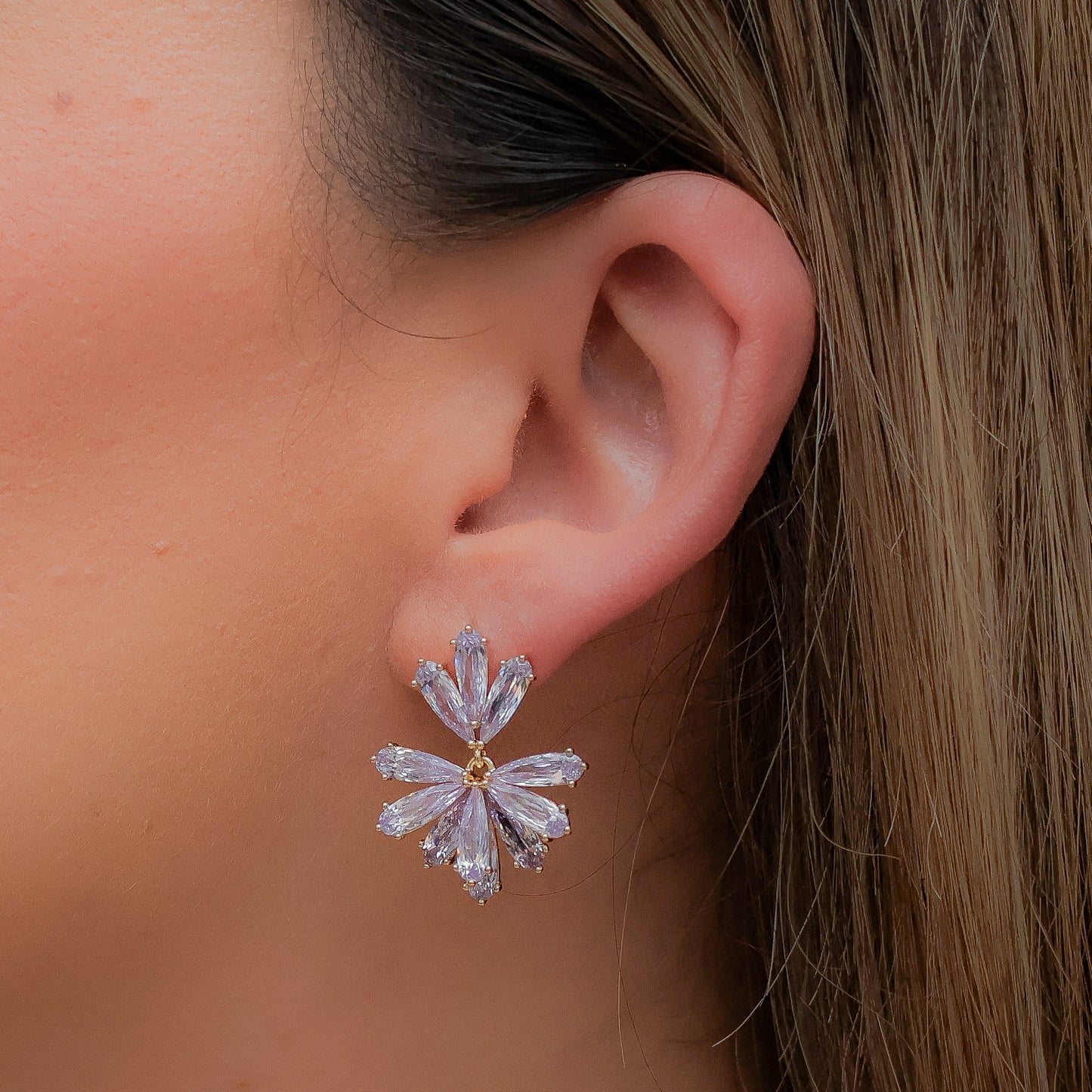 Aretes en baño de oro 18k