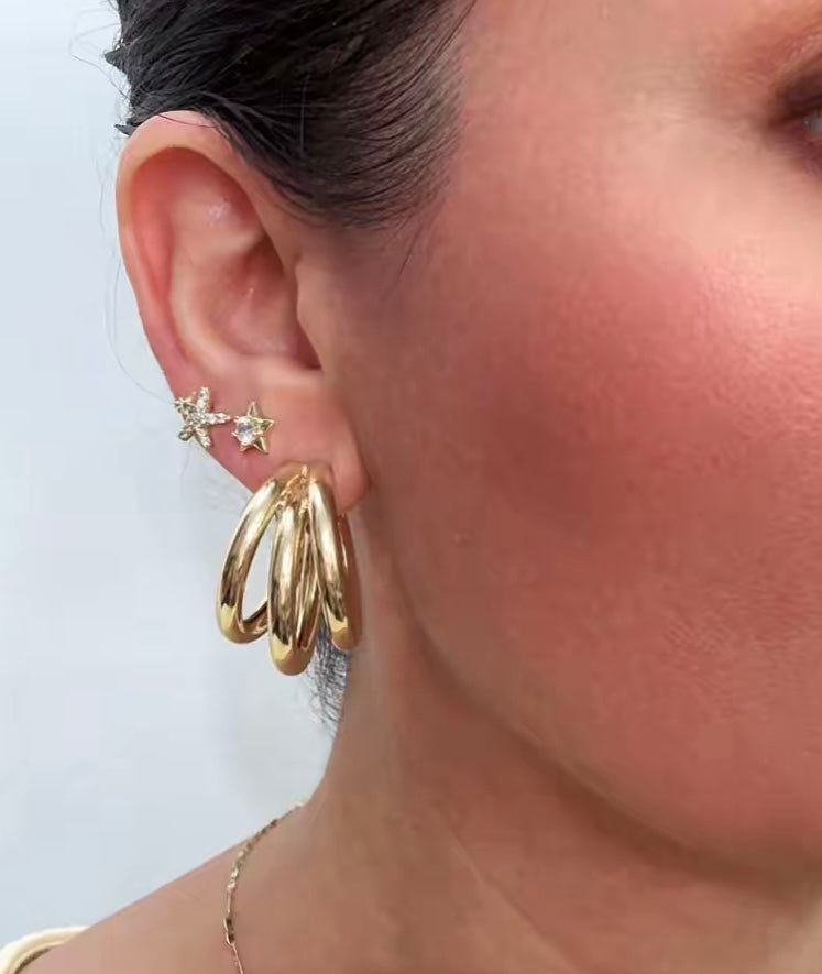 Aretes en baño de oro 18k