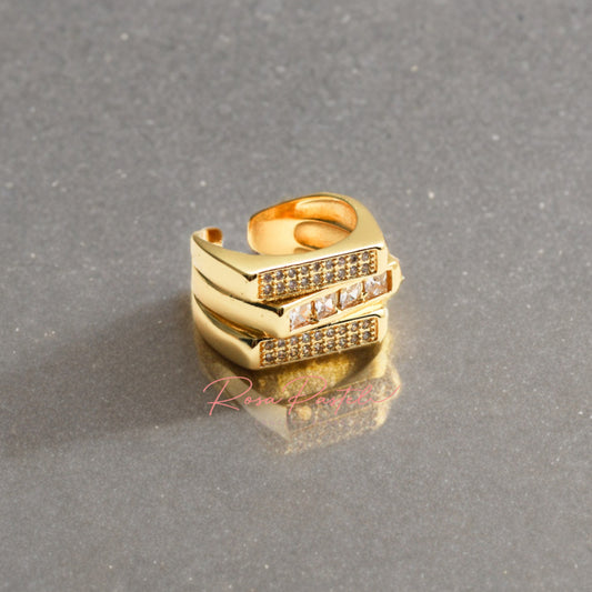 Anillo ajustable baño de oro