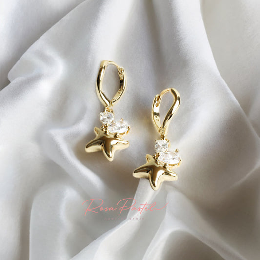 Aretes en baño de oro 18k