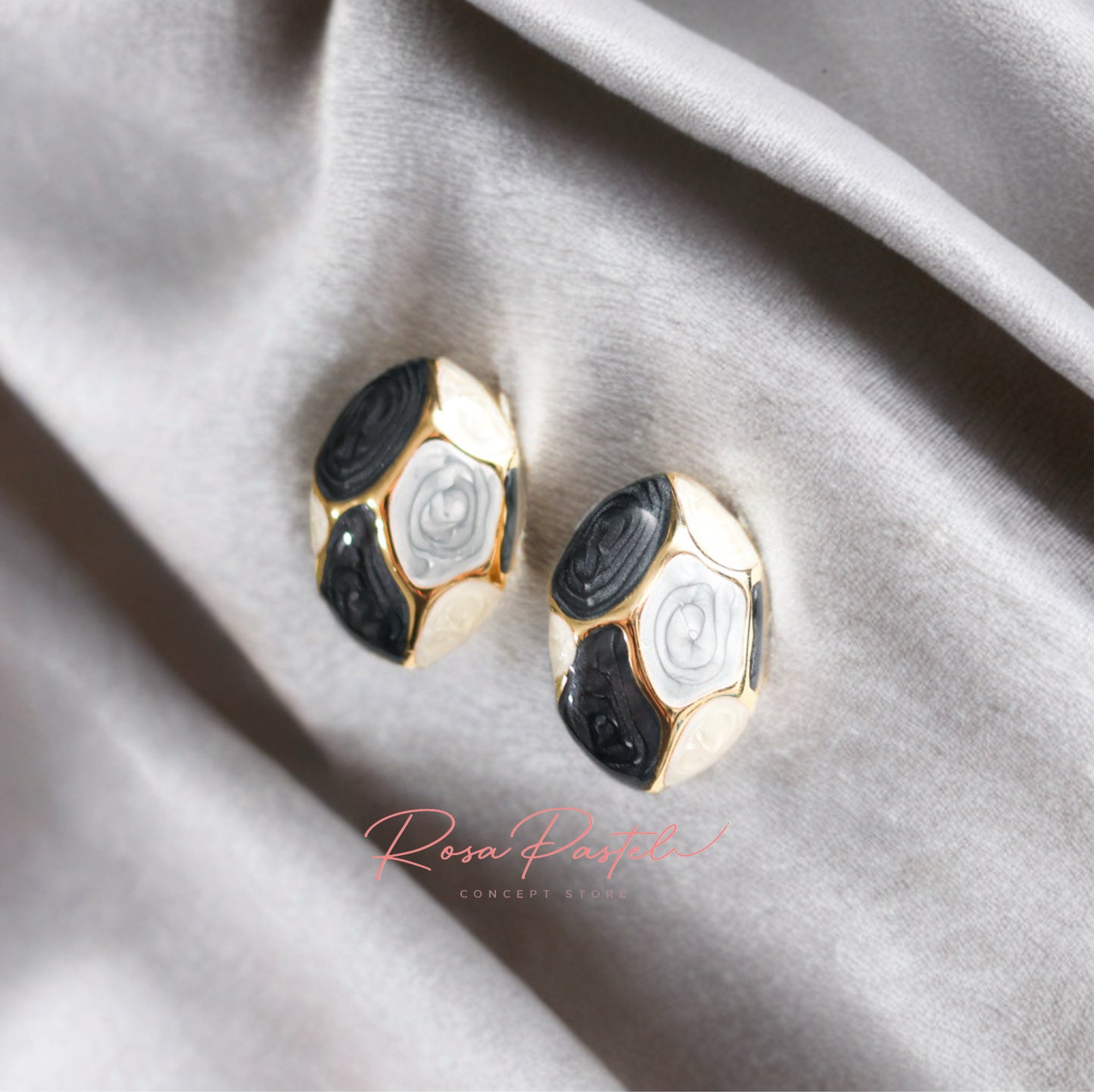 Aretes acero en baño de oro 18 k