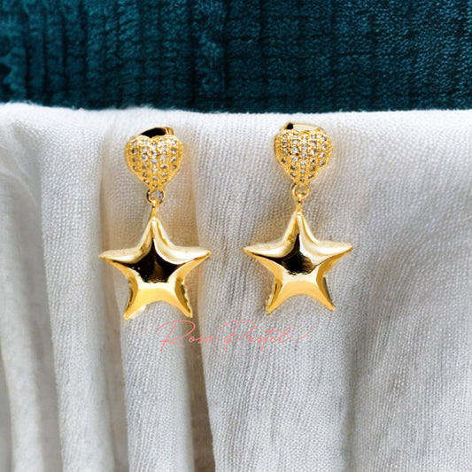 Arete en baño de oro 18k