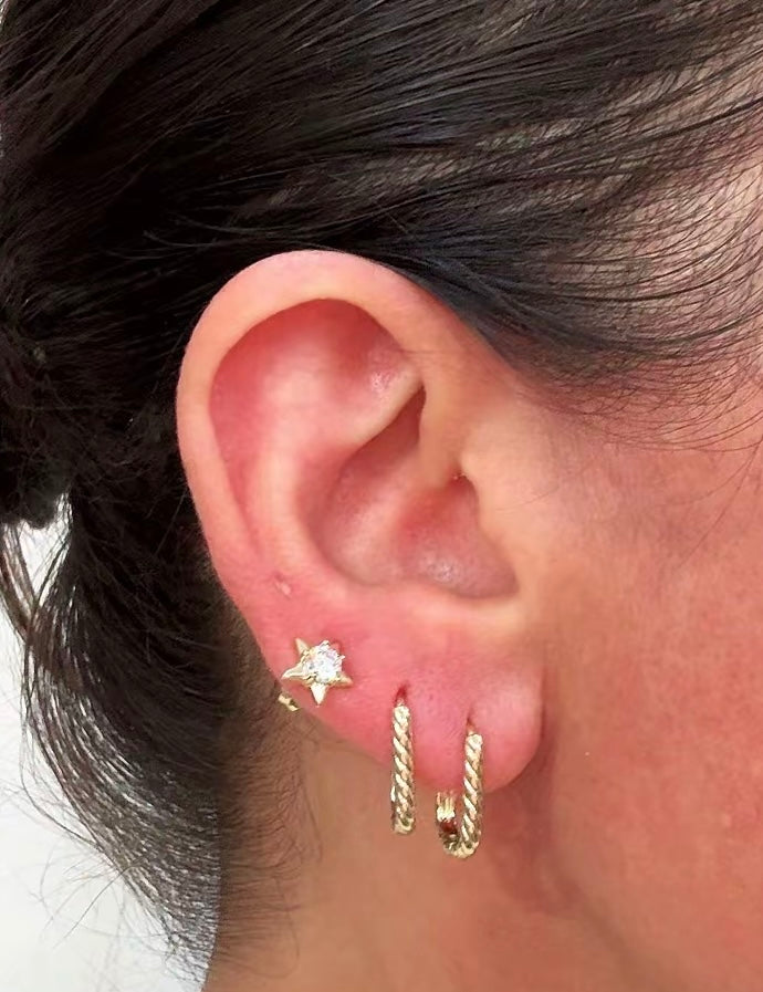 Aretes en baño de oro 18k