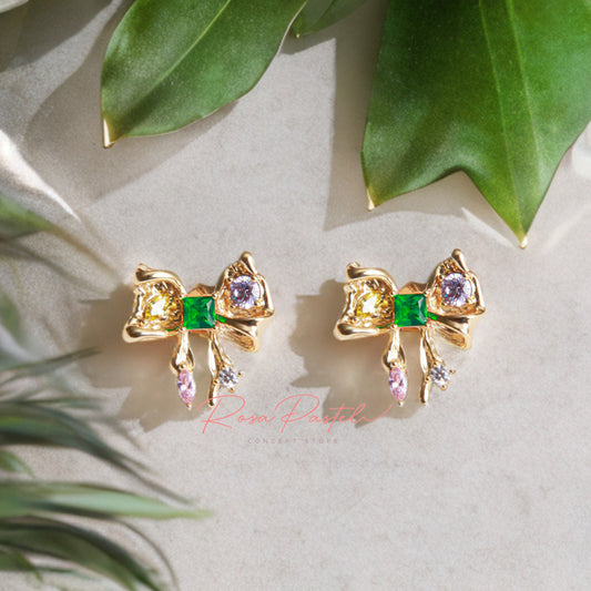 Aretes en baño de oro 18k