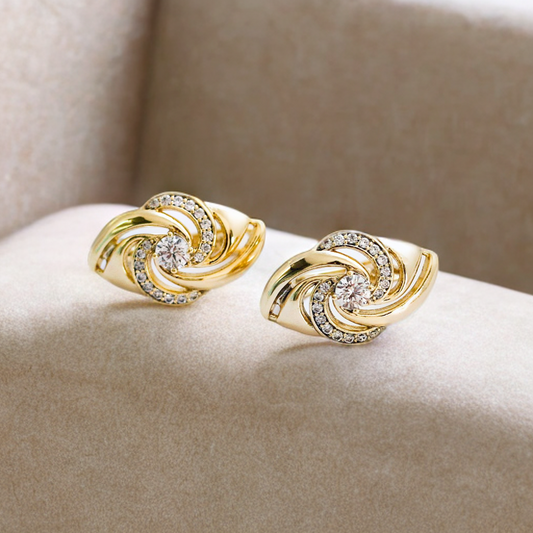 Arete en baño de oro 18k