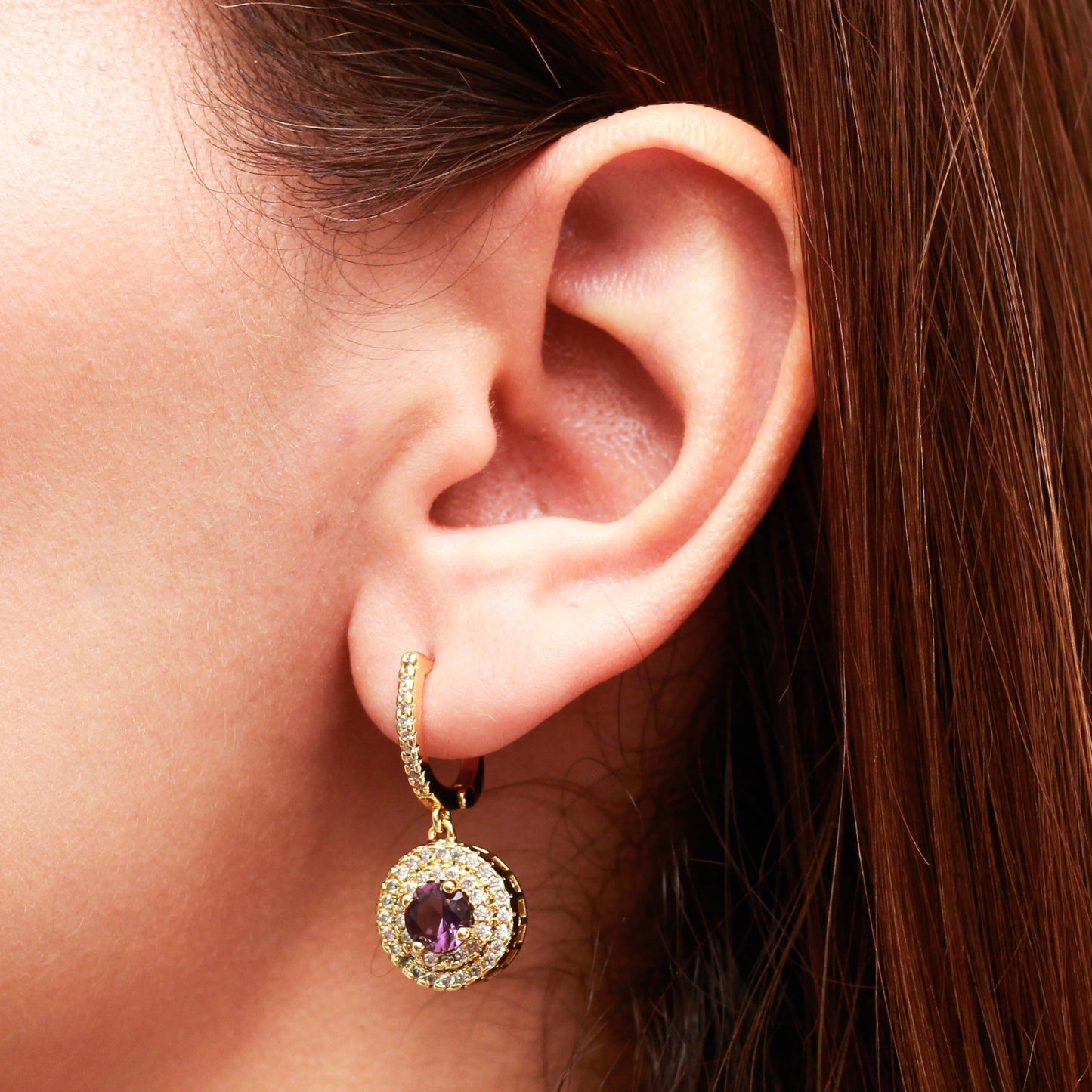 Set aretes y collar baño de oro 18k