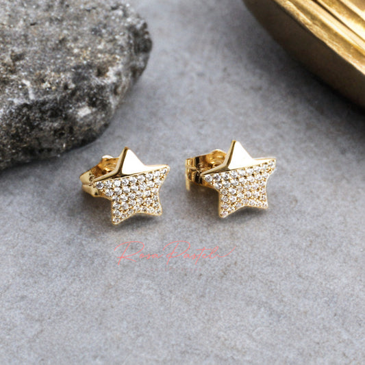 Aretes en baño de oro 18k
