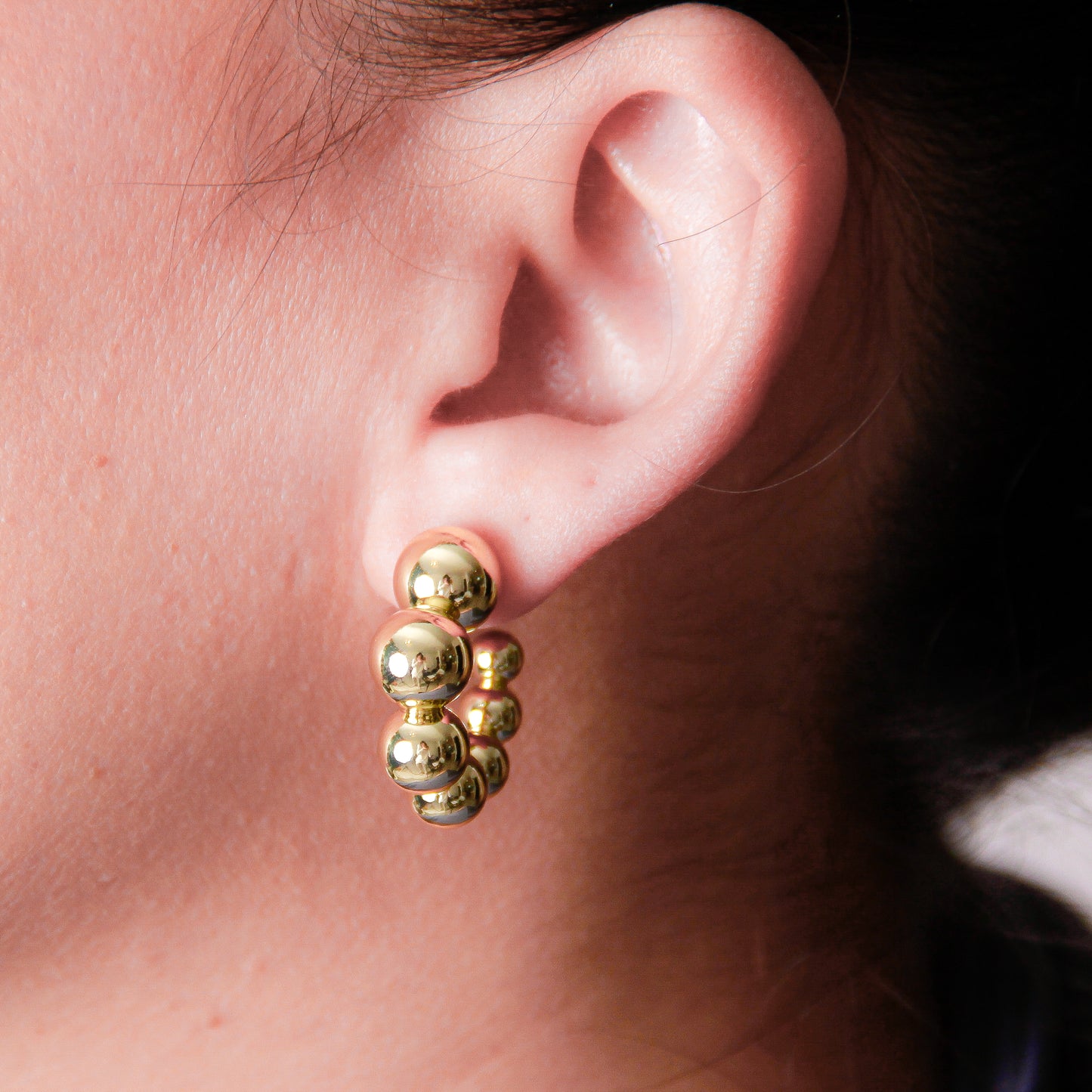 Aretes en baño de oro 18k