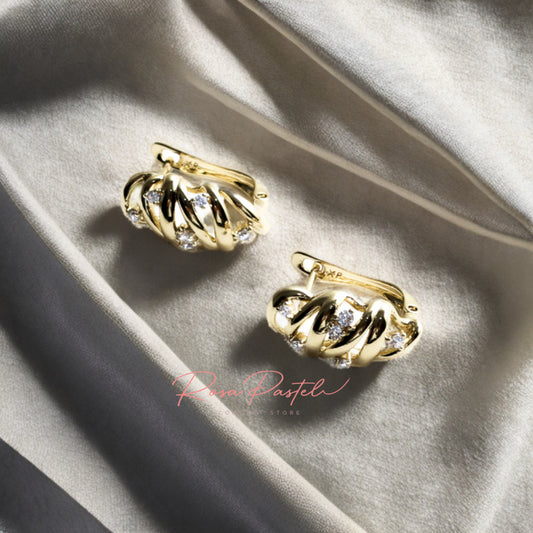 Arete en baño de oro 18k