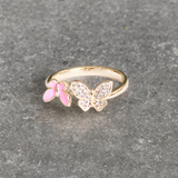 Anillo en baño de oro 18 k ajustable