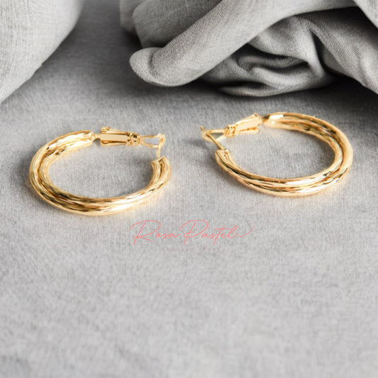 Arete en baño de oro 18K