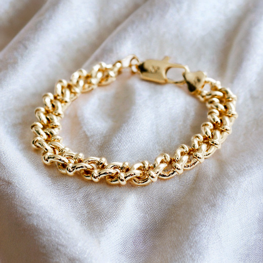 Pulsera baño de oro 18k