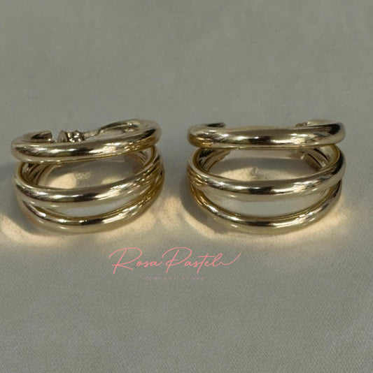 Aretes en baño de oro 18k