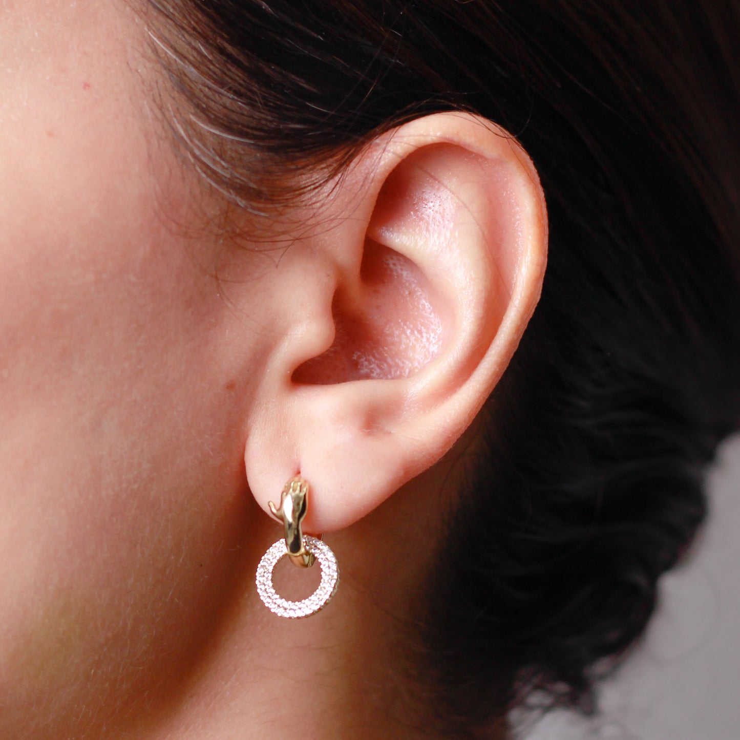 Arete en baño de oro 18k