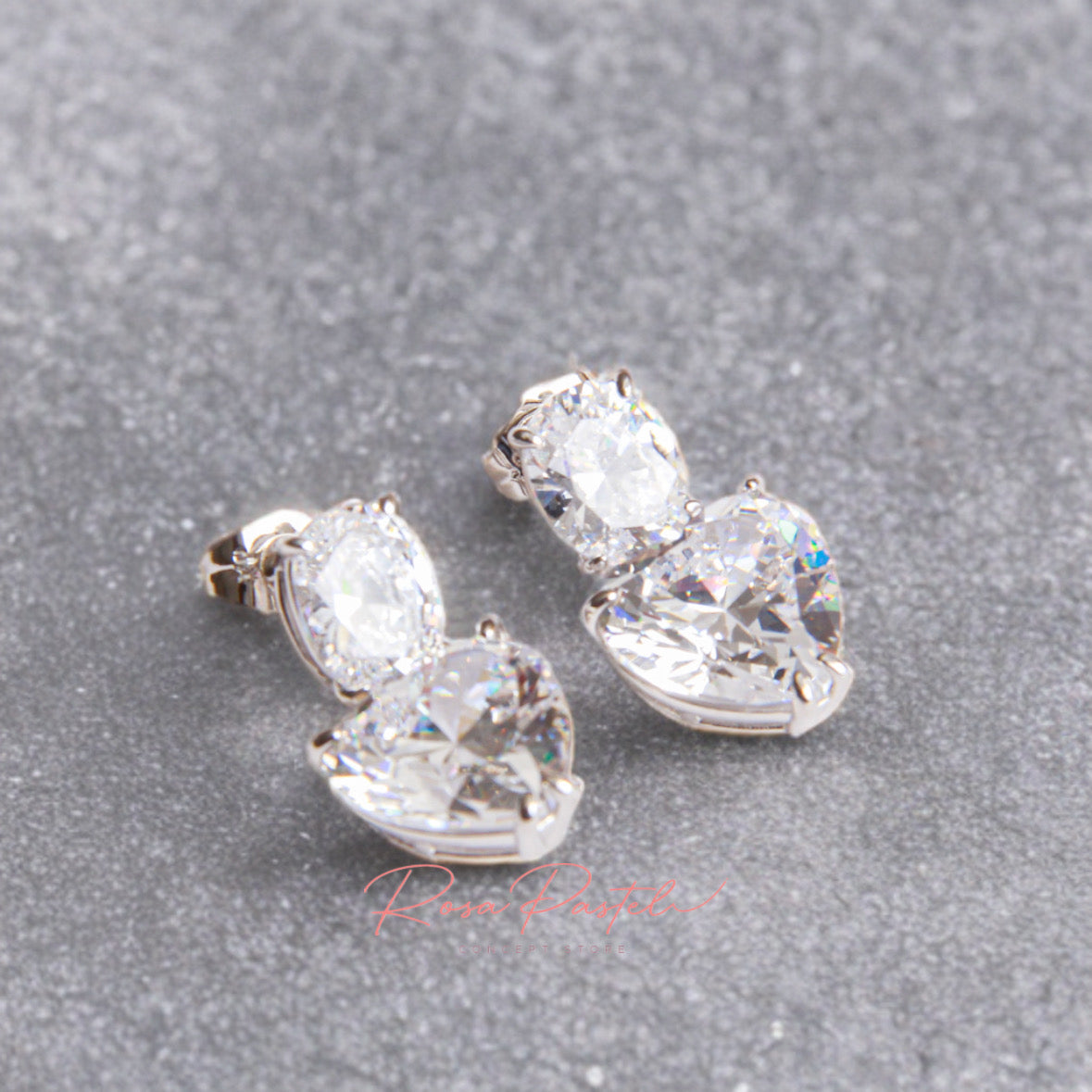 Aretes en baño de rodio