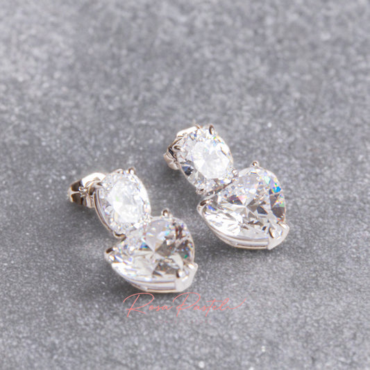 Aretes en baño de rodio