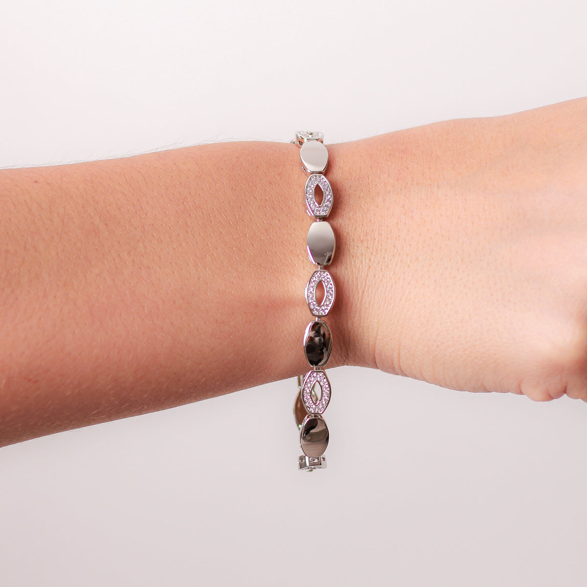 Pulsera en baño de rodio