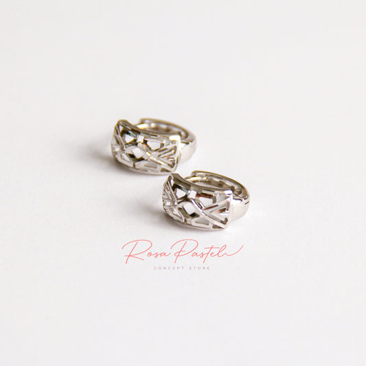 Aretes en baño de Rodio