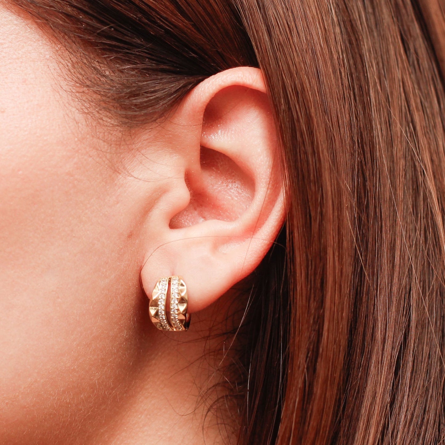 Arete en baño de oro 18k
