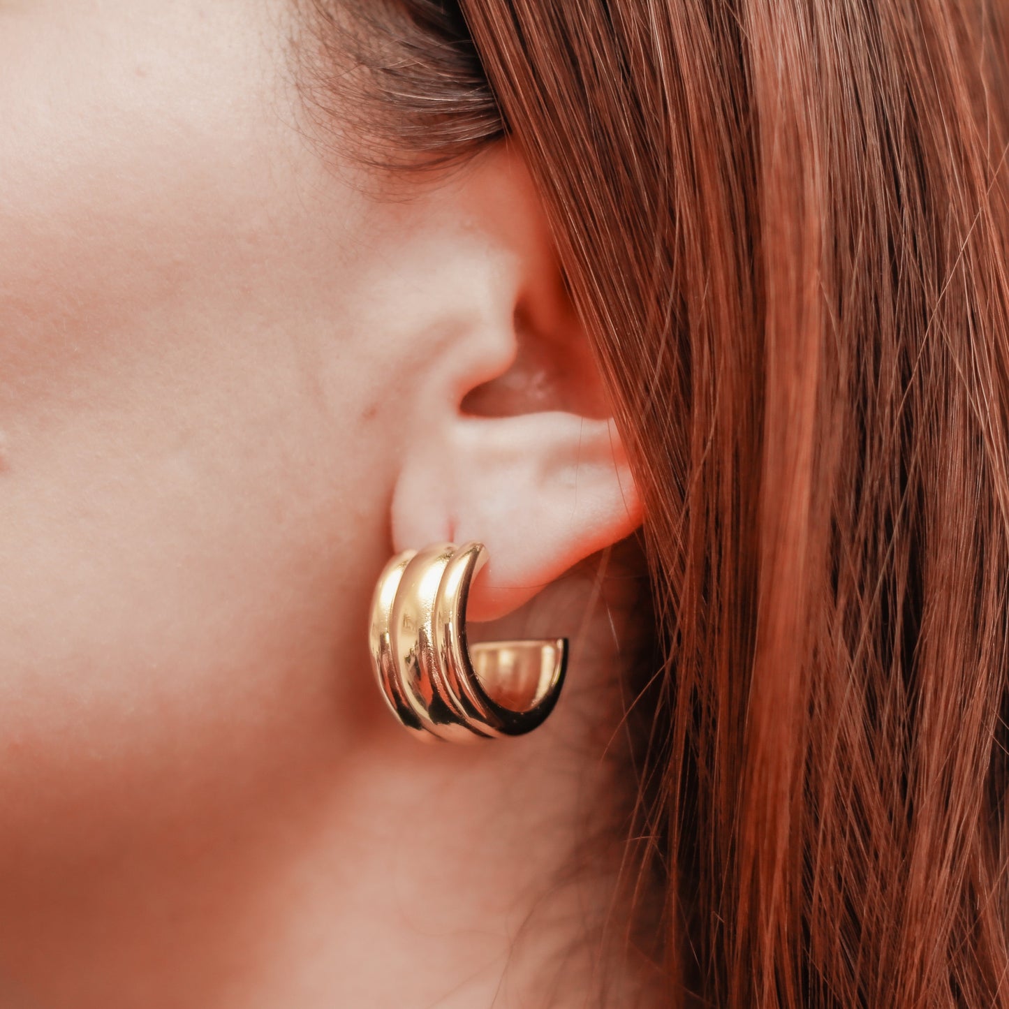 Arete en baño de oro 18k
