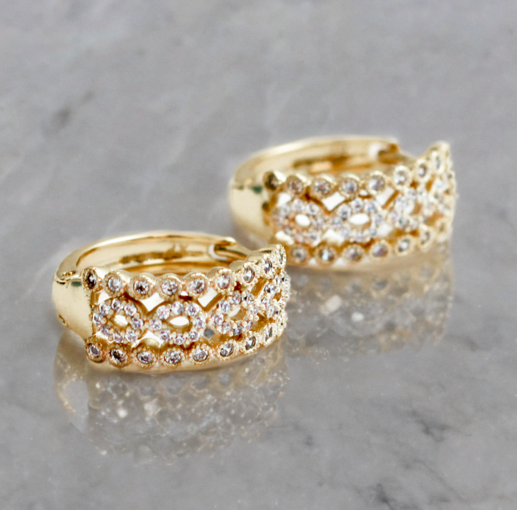 Arete en baño de oro 18k